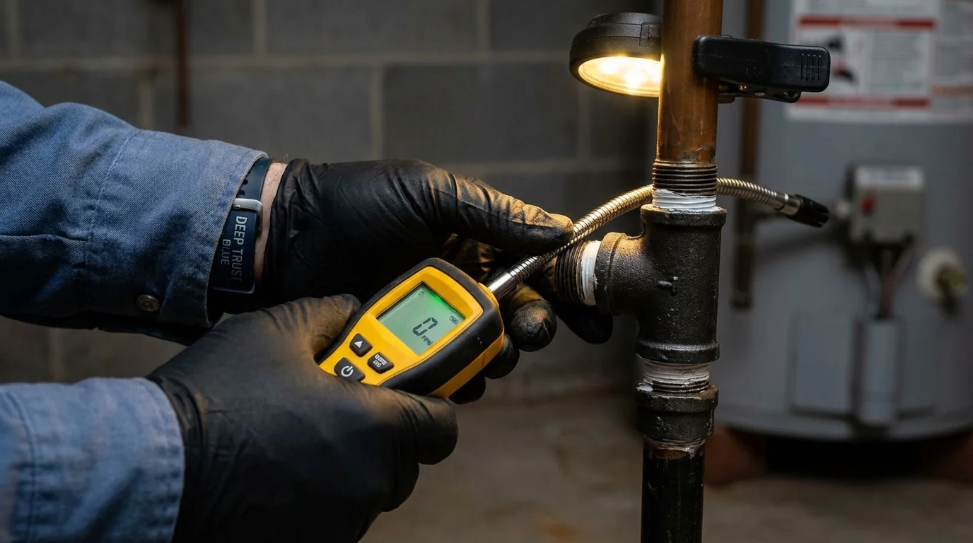 Gas leak detection with electronic sniffer by Johns Plumbing LLC in Trexlertown