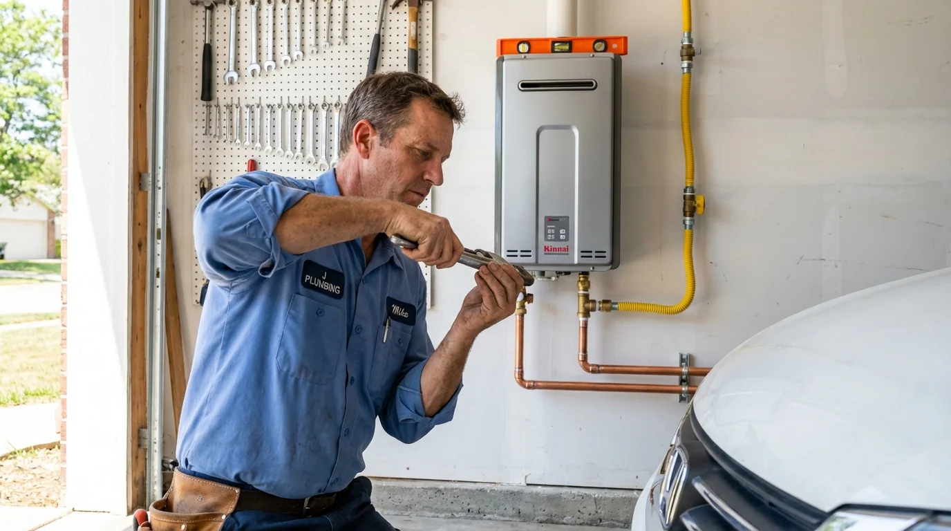 Tankless water heater installation by a Johns Plumbing LLC plumber in Trexlertown